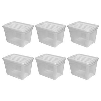 Gracious Living Large Plastic Storage Caddy Tote w/2 Compartments w/Handle  Under Sink Organizer for Cleaning Supplies, Crafts, Make-up, White (6 Pack)