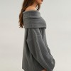 Anna-Kaci Women's Off-Shoulder Ribbed Knit Sweater Top with Foldover Neckline and Soft Relaxed Fit for a Chic Textured Look - 3 of 4