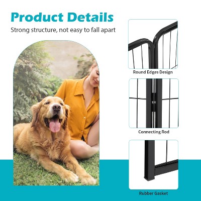 40-Inch Black Metal Dog Playpen with Doors