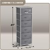 Sorbus Narrow 6 Drawers Nightstand with Steel Frame, Wood Top, Easy Pull Fabric Bins for Home, Bedroom, Office & Dorm - 4 of 4