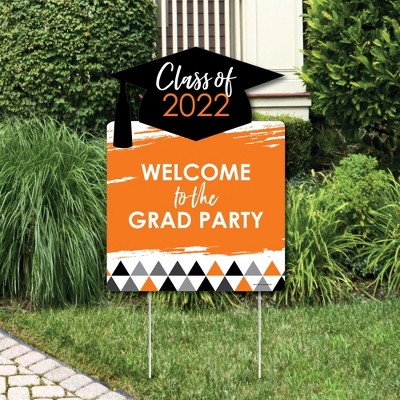 Big Dot of Happiness Orange Grad - Best is Yet to Come - 2022 Party Decorations - Orange Graduation Party Welcome Yard Sign