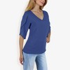 Anna-Kaci Women's V-Neck Blouse with Layered Split Flutter Sleeves and Relaxed Fit - 4 of 4