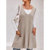 Imily Bela Womens Sleeveless Sweater Vest V Neck Casual Loose Knit A Line Flattering Tunic Top with Pockets - 3 of 4