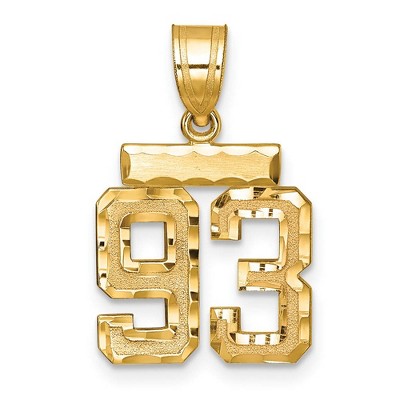Black Bow Jewelry 14k Yellow Gold, Varsity Collection, Small D/C Pendant Number 93