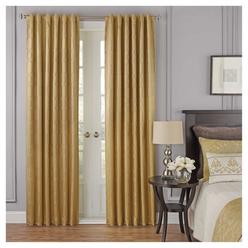 Yvon Blackout Curtain Panel Geometric Gold 52 X108 Beautyrest