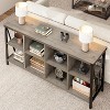 8 Cube Storage Organizer Bookshelf, 3 Tier Metal Horizontal Bookcase, 62 Inch Console Bookshelf, for Entryway, Living Room - 4 of 4