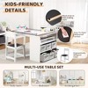 Kids Art Table with Storage Desk, 2 Chairs, and Portable Supply Organizer, Wooden Craft Table for Drawing, Activities, and Study - 4 of 4