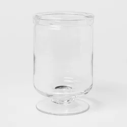 7.5" x 5" Glass Seeded Hurricane Candle Holder Clear - Threshold™