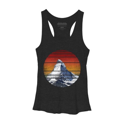 Women's Design By Humans Vintage Snow Mountain Peak By punsalan Racerback Tank Top
