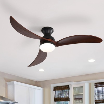 52 Inch High CFM Ceiling Fan with Lights 3 Wood Blades Smart Ceiling Fan with Remote and App Controls ETL Quiet DC Motor 6 Speed Timing