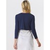 INSPIRE CHIC Women's Elegant Open Front Drape 3/4 Sleeve Crop Bolero Shrug - 4 of 4