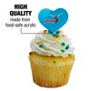 Delaware State University Primary Logo Heart Love Cupcake Picks Toppers Decoration Set of 6 - 3 of 4