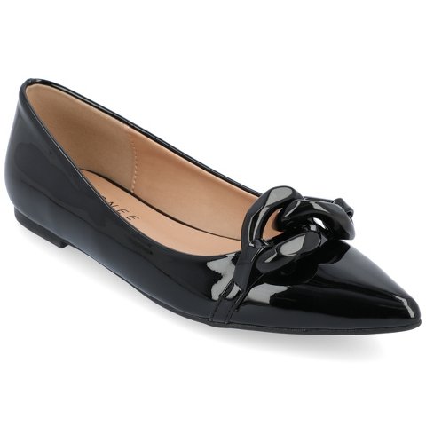 Обувь Journee Collection Women's Clareene Slip On Pointed Toe Ballet Flats Black 8
