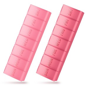 ONE PIX Pill Organizer, 2 Packs, Easy-Open Weekly Pill Organizer, XL Daily Pill Case, 7 Day Medicine Pill Organziers for Vitamin Supplements - 1 of 4