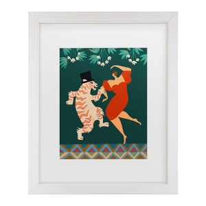 Trademark Fine Art - Arty Guava  A Date With a Wild Cat Matted Framed Art - 1 of 4