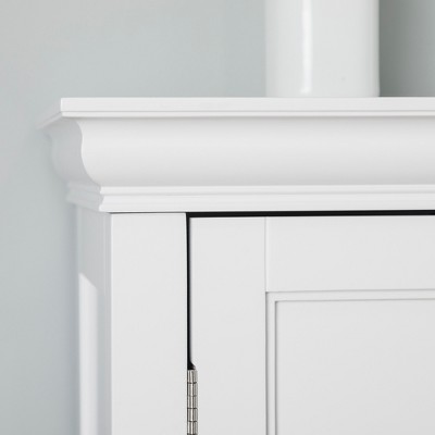 White Two-Door Cabinet with Adjustable Shelving