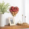 Northlight Mixed Floral and Foliage Artificial Valentine's Day Heart Wreath - 12.25" - Pink and Yellow - 2 of 4