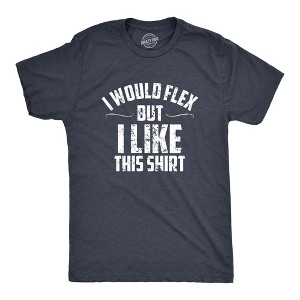 Mens I Would Flex But I Like This Shirt Funny Adult Working Out Gym Tee For Guys - Crazy Dog Men's T Shirt - 1 of 4