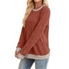 Women's Long Sleeve Color Block Tunic Sweater Tops Lightweight Loose Fit Fall Casual Crewneck Shirts - 3 of 4