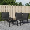 vidaXL Garden Chair Set of 2 Black and Grey Powder-coated steel Medium - 2 of 4