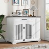Furniture Style 44 Inch Dog Crate for Large Dogs (Grey) – Heavy-Duty Wooden Kennel with Drawer, Side Storage & Built-in Feeding Station - 2 of 4