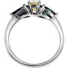 Pompeii3 1Ct Fancy Yellow Diamond Pear Shape Blue Sapphire Engagement Ring 14k Lab Created - 2 of 4