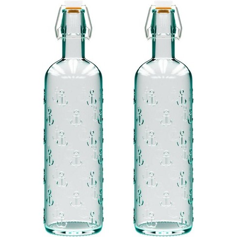 JoyJolt Reusable Glass 16 oz. White Juice Bottles with Lids (Set of 8)