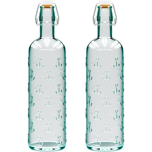 Amici Home Anchor Hermetic Glass Bottles, Eco-Friendly Swing Top Glass  Bottles, Airtight Cap, Set of 2, 34 oz.