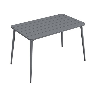 Novogratz Indoor/Outdoor April 50" x 29" Rectangular Dining Table, Charcoal