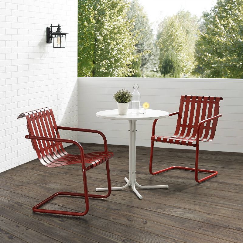 Gracie 3pc Outdoor Metal Bistro Set with Table & 2 Armchairs - Crosley, 3 of 8