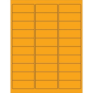 Box Partners Rectangle Laser Labels 2 5/8" x 1" Fluorescent Orange 3000/Case LL173OR - 1 of 1