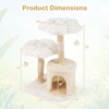 Costway 32 inch Cute Wood Cat Tree w/ Scratching Posts Pet Condo Furniture Activity Center - 3 of 4
