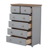 Acekool 6-Drawer Tall Dresser Chest with Sturdy Frame, Spacious Storage in Elegant Espresso White for Bedroom and Living Room - 3 of 4