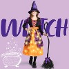 Joyfy Girls' Halloween Light Up Witch Costume with Tutu & Accessories | LED Light-Up Pink Dress, Hat, Broom for Halloween Dress-Up - 3 of 4