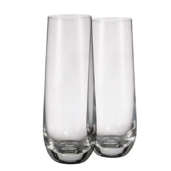 Set of 2 CRISA Clear Heavy Duty Drinking Glasses 4.5 Tall 3.5 Diameter ￼12  Oz