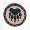 Earth Rugs Bear Paw Printed Coaster – 5"x5" Rustic Braided Jute Drink Mat with Wildlife Track Design for Lodge & Cabin Decor - 2 of 3