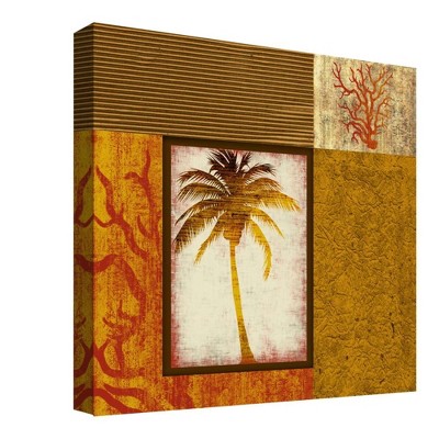 16" x 16" Gold Palm Decorative Wall Art - PTM Images
