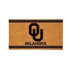 Evergreen University of Oklahoma Logo Turf Mat, Brown- 28 x 16 Inches Indoor Outdoor Doormat - 1 of 4