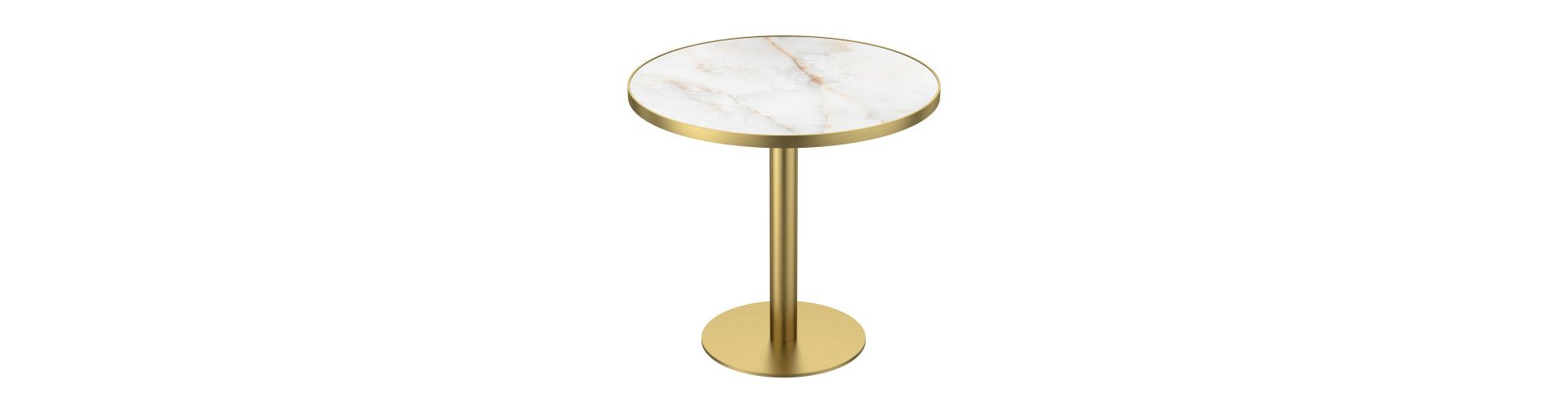 AEELLEEA 31.5-Inch Round Dining Table, White Marble-Look Top with Gold Metal Pedestal Base, Modern Kitchen Table