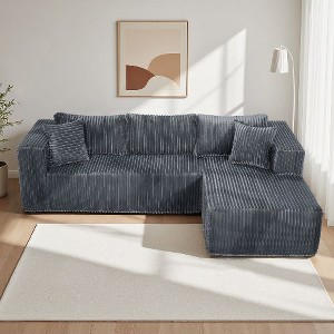 Kumasinova 105" L-Shaped Modular Sofa, Spring-Free Foam Sofa – Kid & Pet Friendly, Eco-Friendly, Modern Couch for Living Room (Right Chaise) - 1 of 4