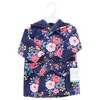 Hudson Baby Infant Girl Mink with Faux Fur Lining Pool and Beach Robe Cover-ups, Navy Bold Floral - 2 of 2
