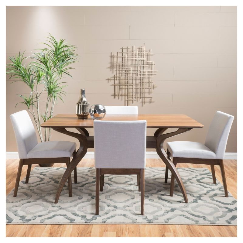 5pc Kwame 60" Curved Leg Dining Set - Christopher Knight Home, 3 of 8