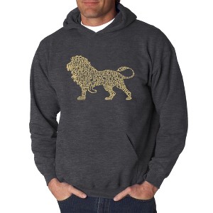 LA Pop Art Men's Word Art Hooded Sweatshirt - Lion - 1 of 4