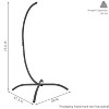 Sunnydaze Durable Steel Egg Chair Stand with Curved Leg Base, Hardware, and Powder-Coated Finish - 78" H - Gray - 3 of 4