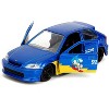 1997 Honda Civic Type R Blue Metallic with Graphics "Sonic the Hedgehog" (1991) Video Game 1/32 Diecast Model Car by Jada - 2 of 4