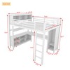 Full Size Metal Loft Bed with L-shaped Desk, Storage Cubes and Shelves - 4 of 4