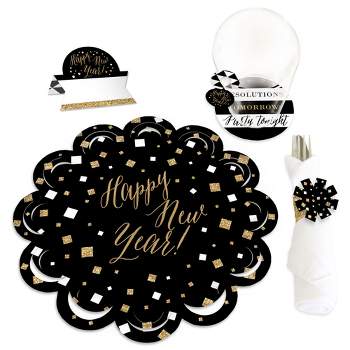 New Years Decorations Gold Black White Party Decorations Kit