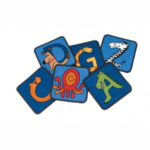 Carpets for Kids A to Z Animal Squares Educational Seating Learning Rug, Set of 26, 12" x 12" - 1 of 4