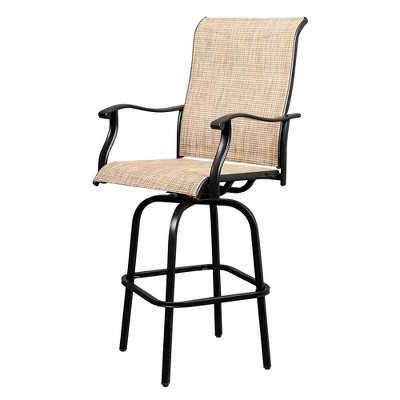 Karl Home | 2 Pcs Metal-framed Outdoor Swivel Bar Stool