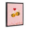 Stupell Industries Romantic Bumblebees Pink Hearts Black Framed Floater Canvas Wall Art - 3 of 4